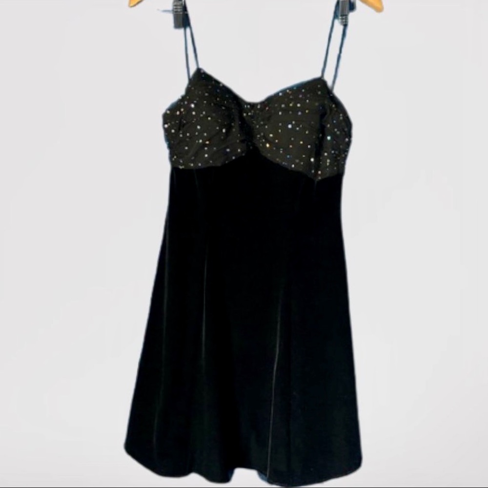 EUC Black Velvet Dress Blonde Nites